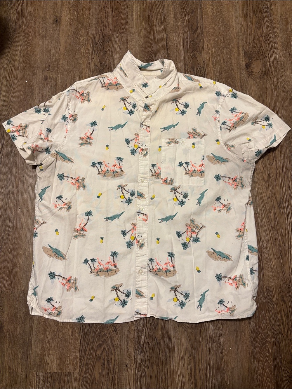 men’s american eagle flamingo button down